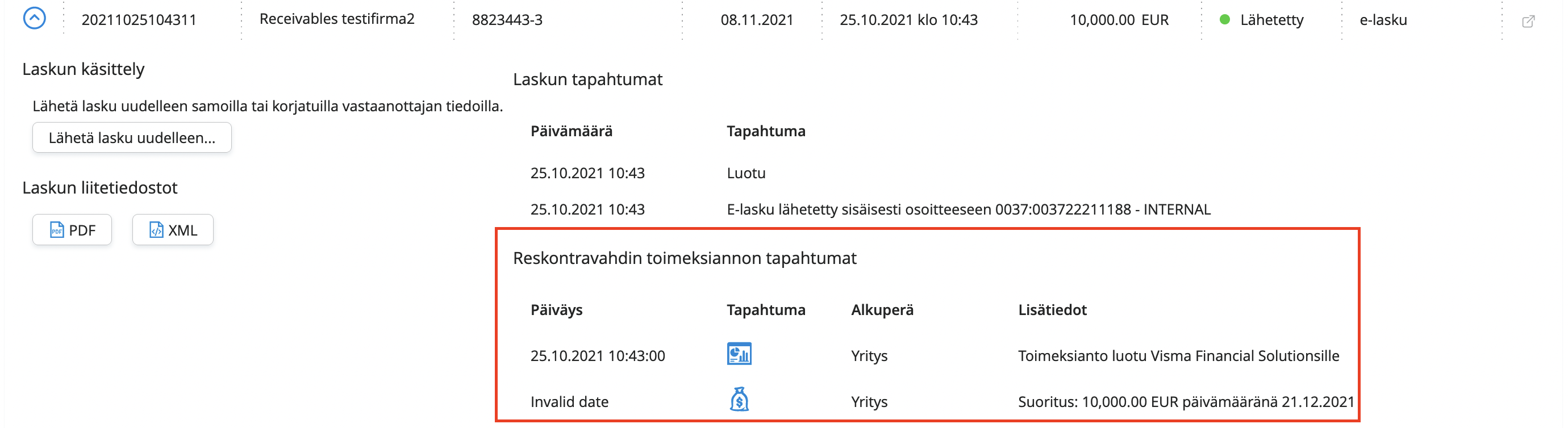 invoice details view