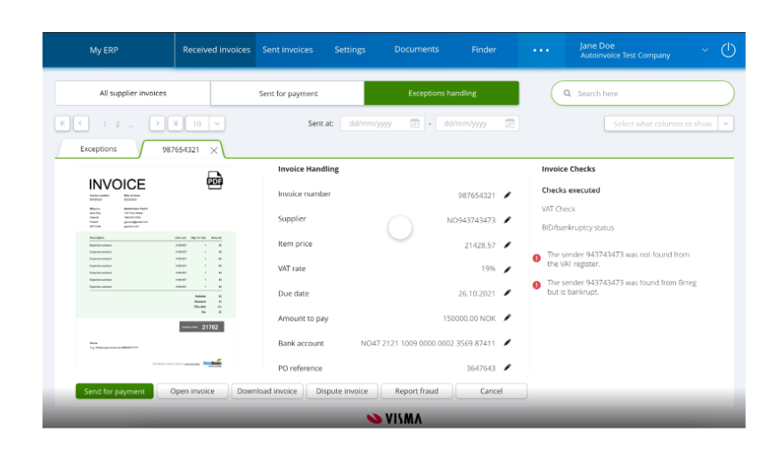 Detect check results