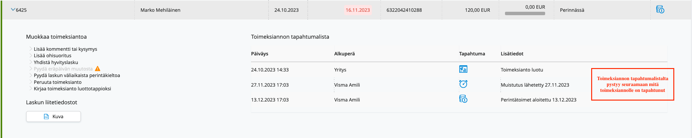 Toimeksiannon tiedot